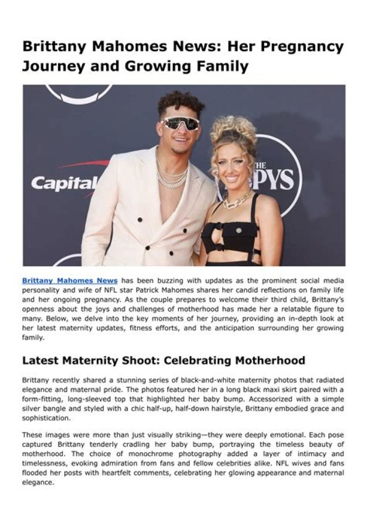 Brittany Mahomes: A Journey Into Motherhood