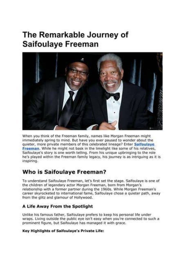 Discovering The Life And Legacy Of Saifoulaye Freeman