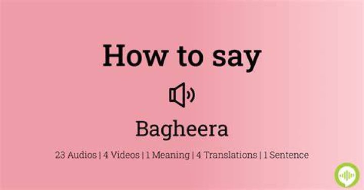 How to pronounce bagheera